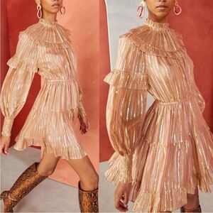 Ulla Johnson Averil Ruffled Georgette Dress in Blush